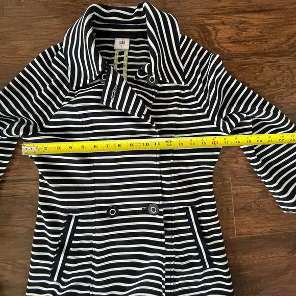 CAbi Style 5151 Maritime Trench Jacket Navy and White Striped Size S - Picture 14 of 15